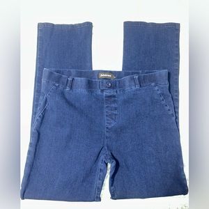 Betabrand Jeans Yoga Denim Pants W0626-IN Straight Leg Dark Indigo Size XL‎